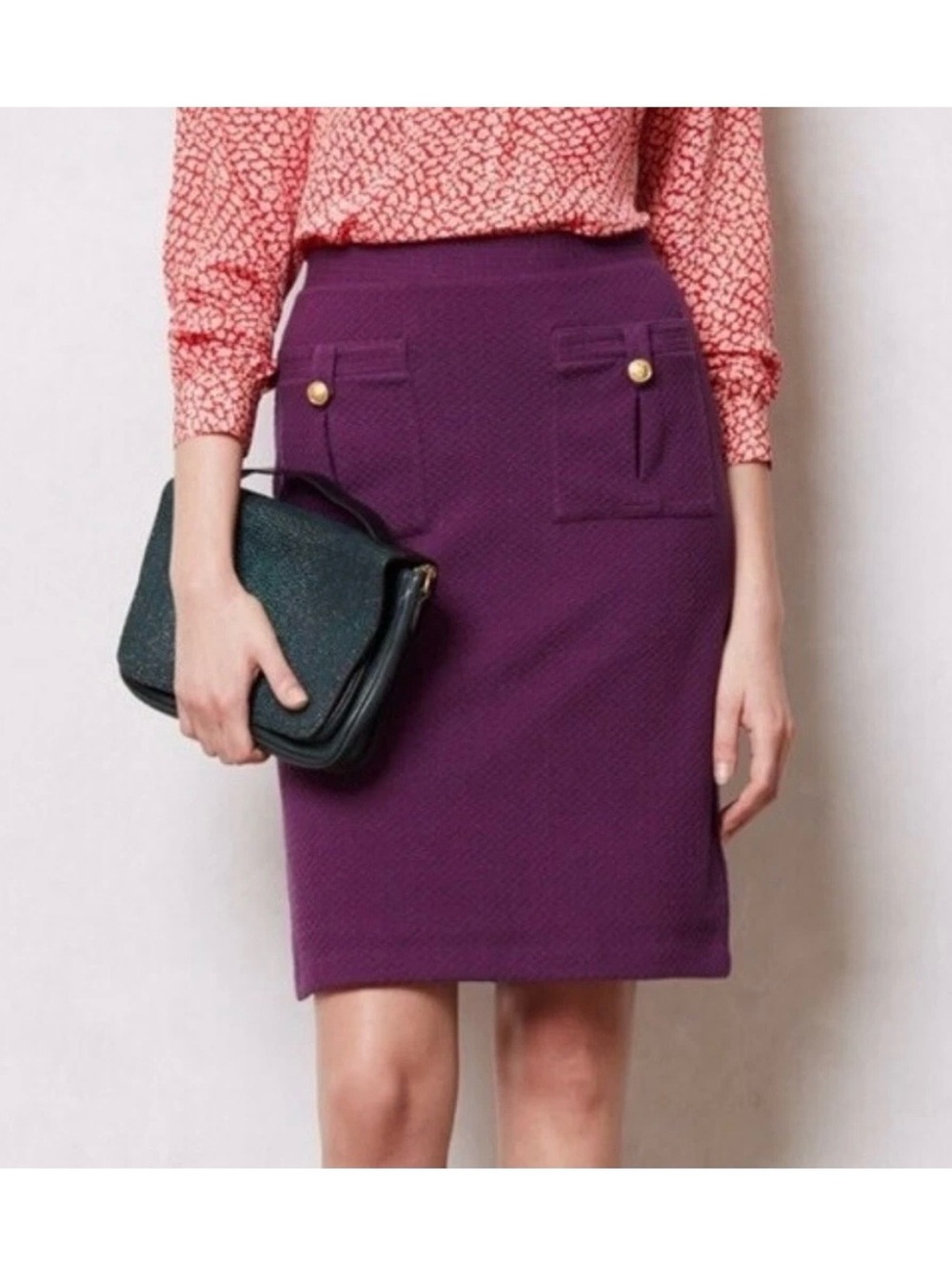 Anthropologie Vanessa Virginia Purple Pencil Skirt